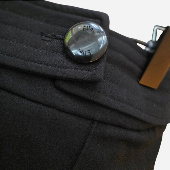 Elie Tahari Wide Leg Black And White Stripe Pintuck Pull On Trouser Pants, XL - Picture 5 of 9